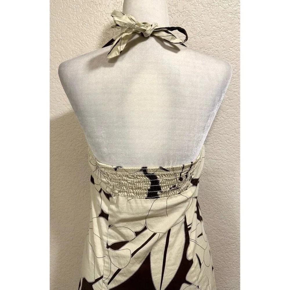 Ruby Rox Vintage 90s Y2K Cream/brown Halter Summer Dress - Picture 4 of 7